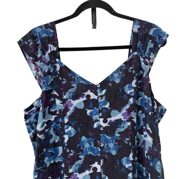 Papa Vancouver Blue and White Flutter Sleeve V-Neck Sundress NWT - Picture 3 of 14